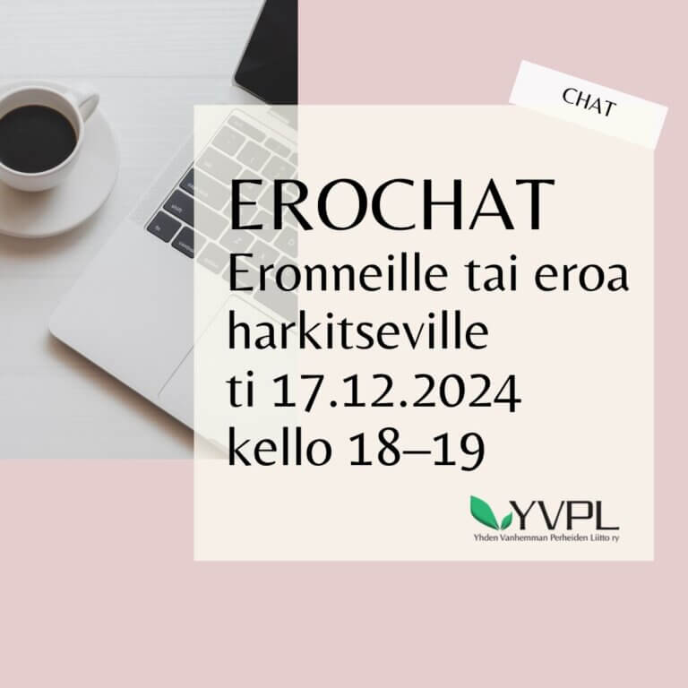 Erochat eronneille tai eroa harkitseville tiistaina 17.12.2024 kello 18-19