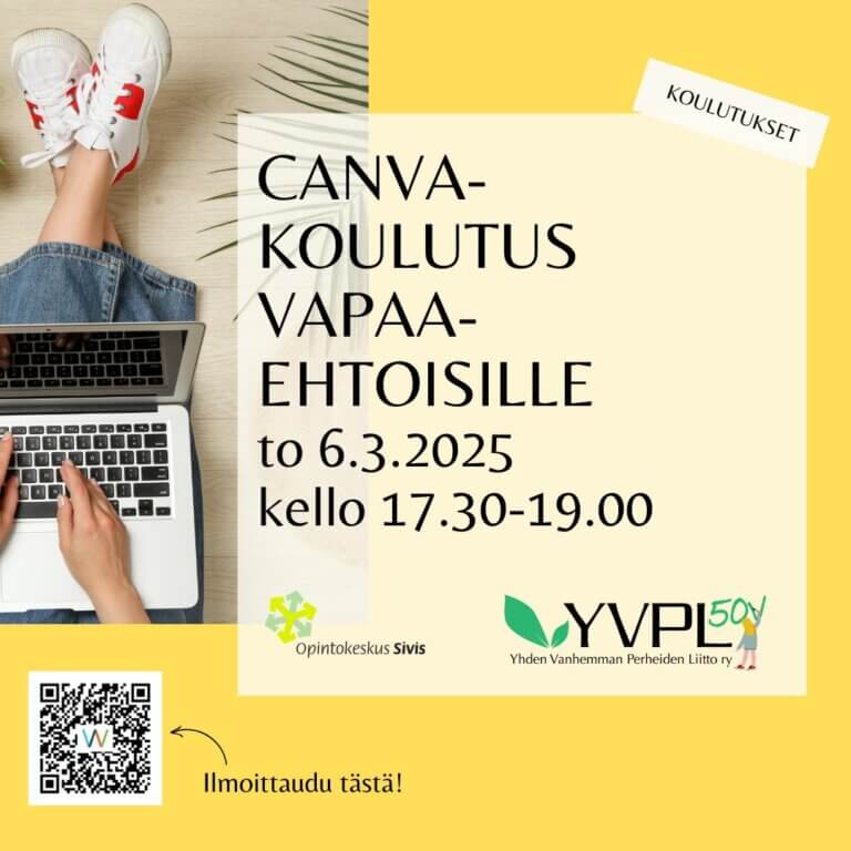 Canva-koulutus yhdistystoimijoillemme ja vapaaehtoisillemme 6.3.2025