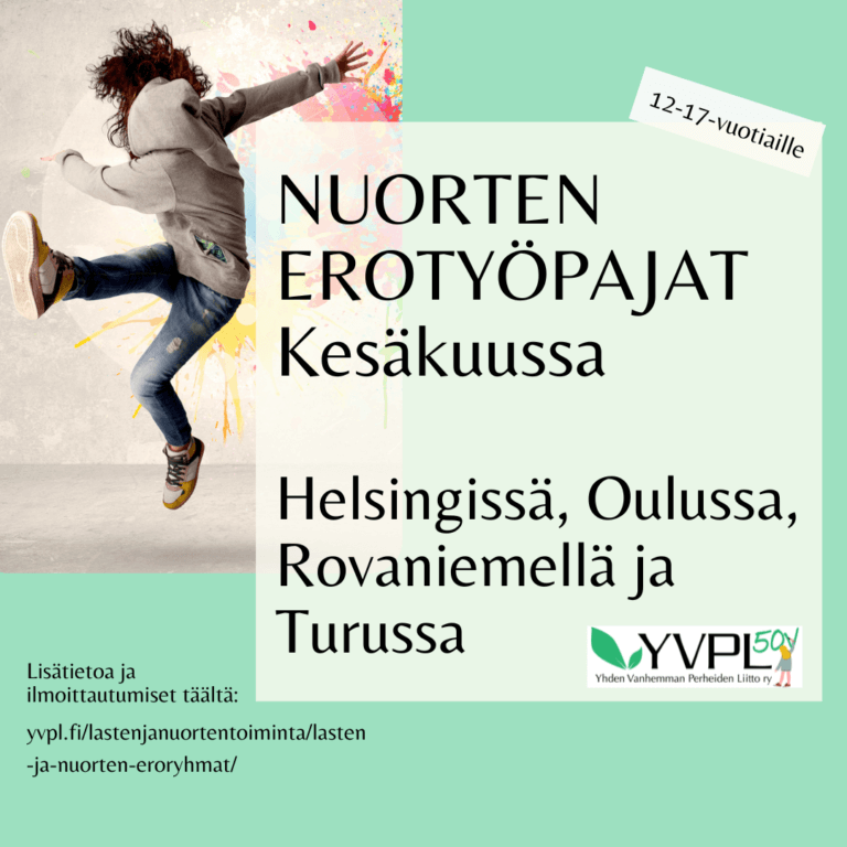Vertaistukea ja kivaa kesätekemistä vanhempien eron kokeneille 12-17-vuotiaille nuorille kesäkuussa