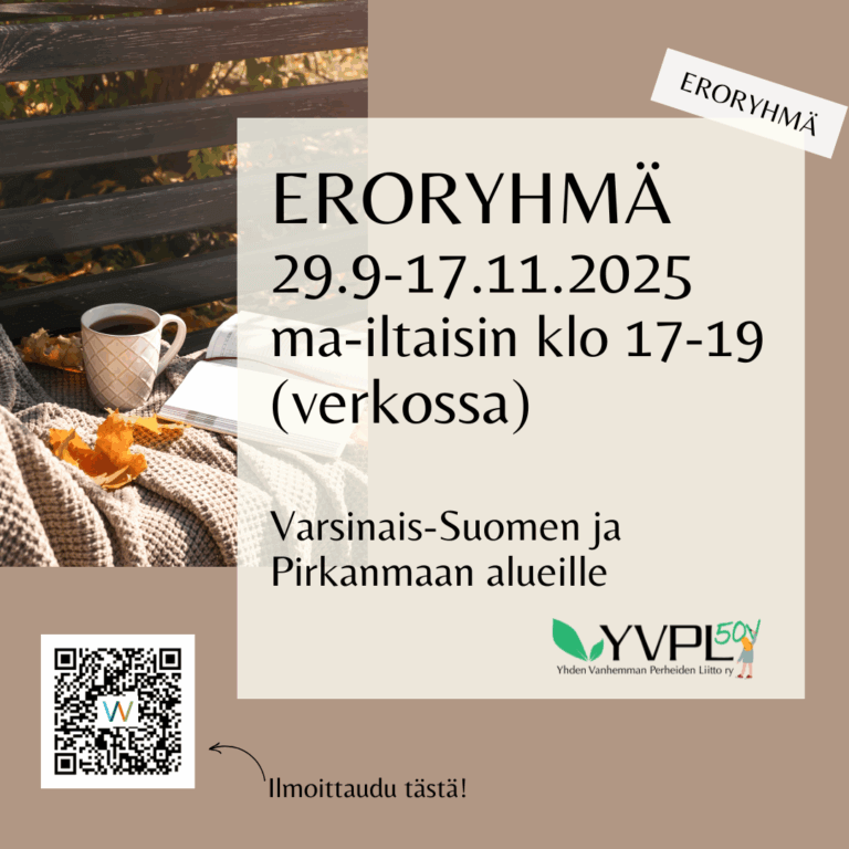 Hyvä ero -verkkoryhmä Pirkanmaan ja Varsinais-Suomen alueella asuville 29.9-17.11.2025