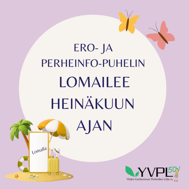 Ero- ja perheinfopuhelin lomailee heinäkuun ajan