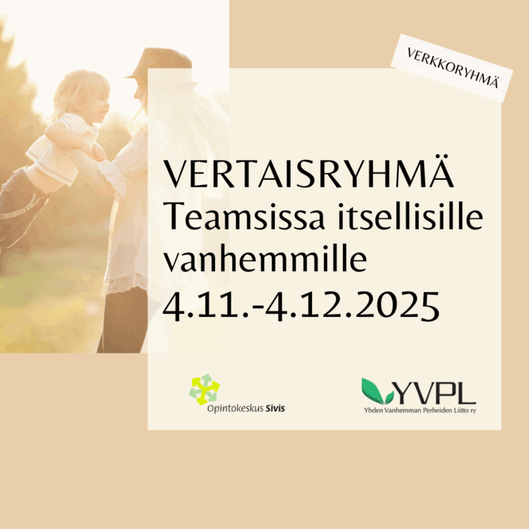 Vertaisryhmä itsellisille vanhemmille Teamsissa 4.11.-4.12.2025